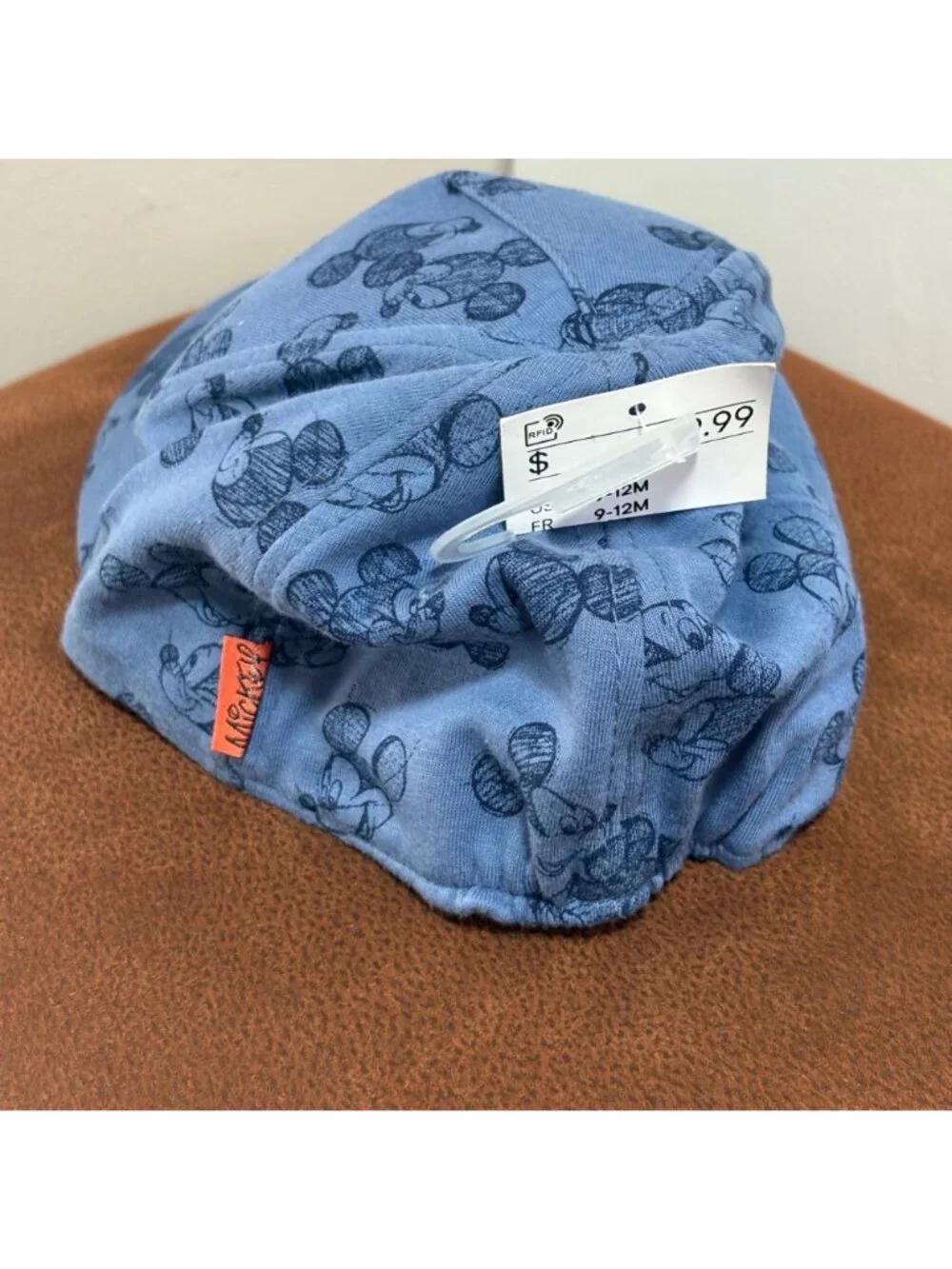 Disney Mickey Mouse Baby Caps Set Of 2 Blue Red Size 9-12 Months Adjustable Fit